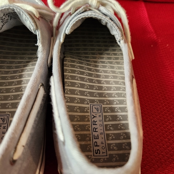 Sperry Top Siders Women's size 9.5 Gray canvas sneakers - Picture 5 of 10